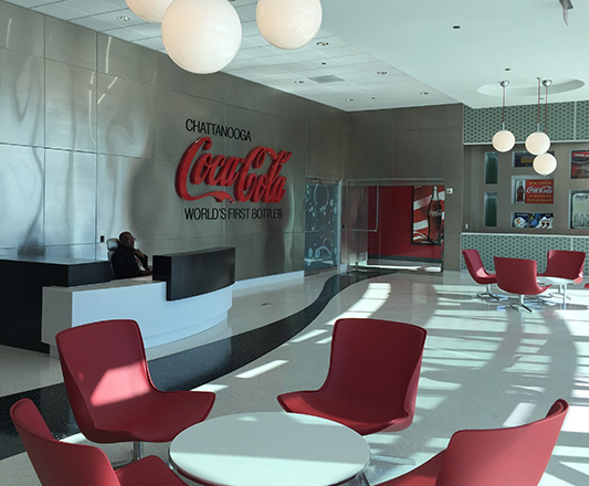Design Group | www.bwdesigngroup.com | Coca-Cola Bottling Company | Chattanooga, TN | Credit:  Hatcher Schuster Interiors