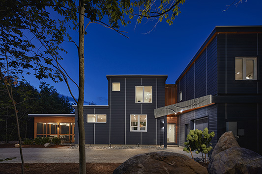 Kulin Modern | www.kulinmodern.com | Sculptural Entry | Center Harbor, NH | Credit:  Jacob Kulin